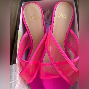 J.Crew Fluorescent Pink Strap Shoes Size 8- NEW IN BOX!